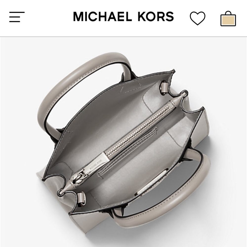 🎉 Host Pick 🎉 Michael Kors Gray Leather Tote Bag - Picture 10 of 12